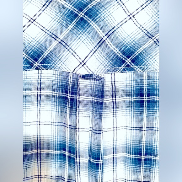 Sonoma Shirt/comfy flannel/ Women/Men. Retroish Blue/White Plaid.Metal Buttons - Picture 6 of 6